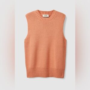 COS Racked-Stitch Knitted Vest Light Coral Orange Medium